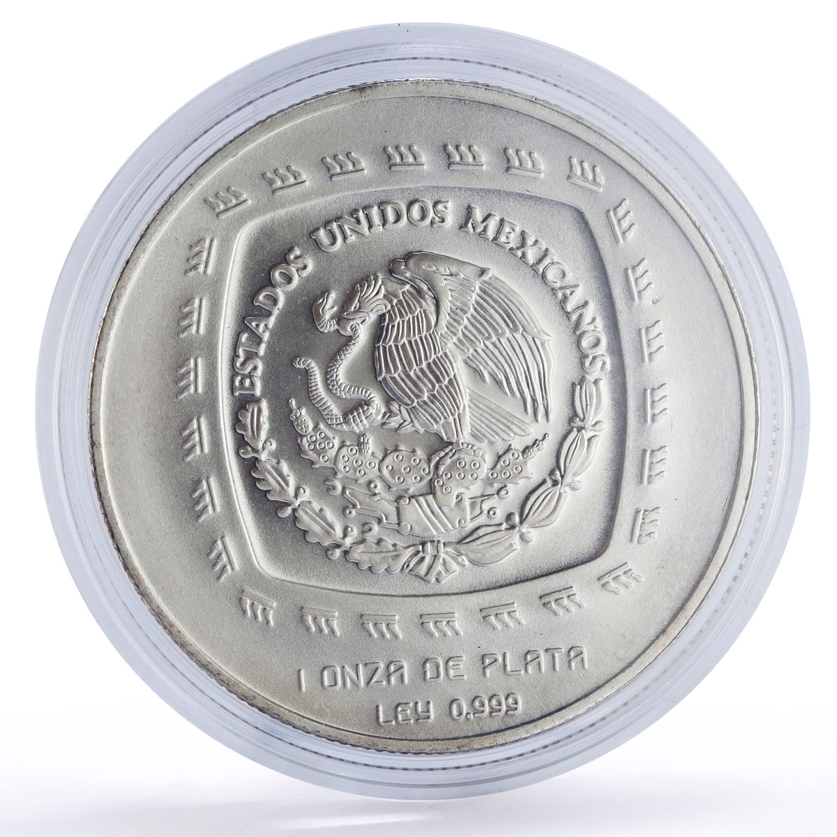 Mexico 5 pesos Senor De Las Limas Precolombina Olmec silver coin 1998