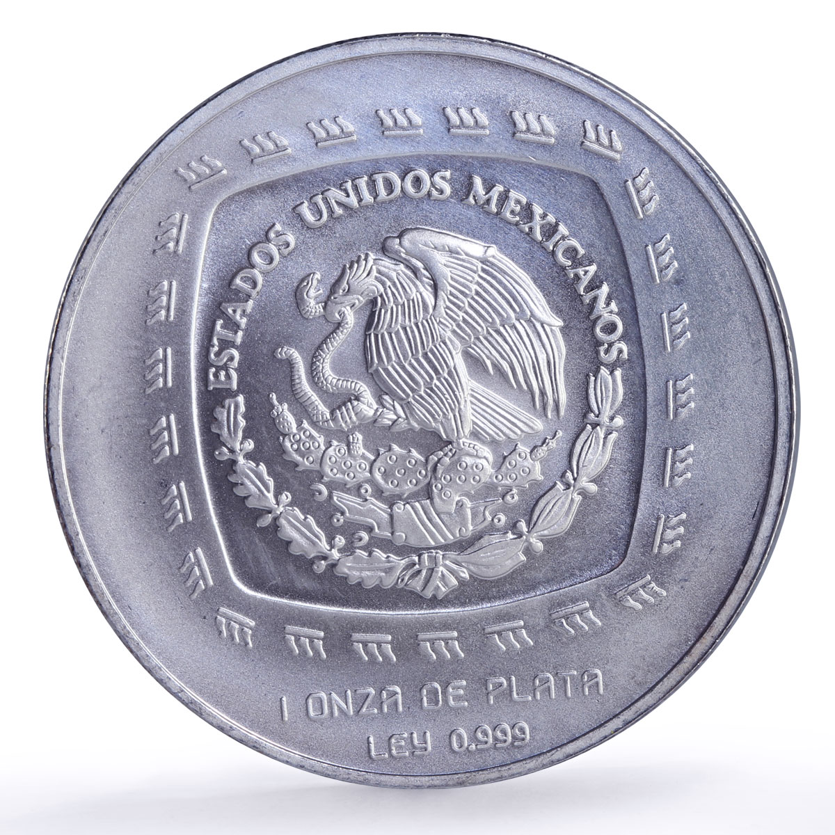 Mexico 5 pesos Senor De Las Limas Precolombina Olmec silver coin 1998