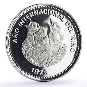 Costa Rica 100 colones UNICEF Save the Children Child Year proof Ag coin 1979