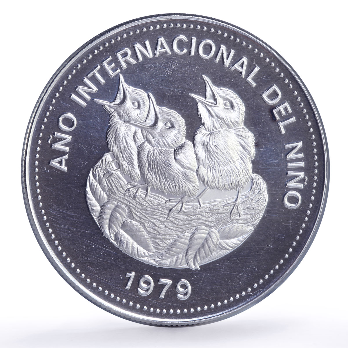 Costa Rica 100 colones UNICEF Save the Children Child Year proof Ag coin 1979
