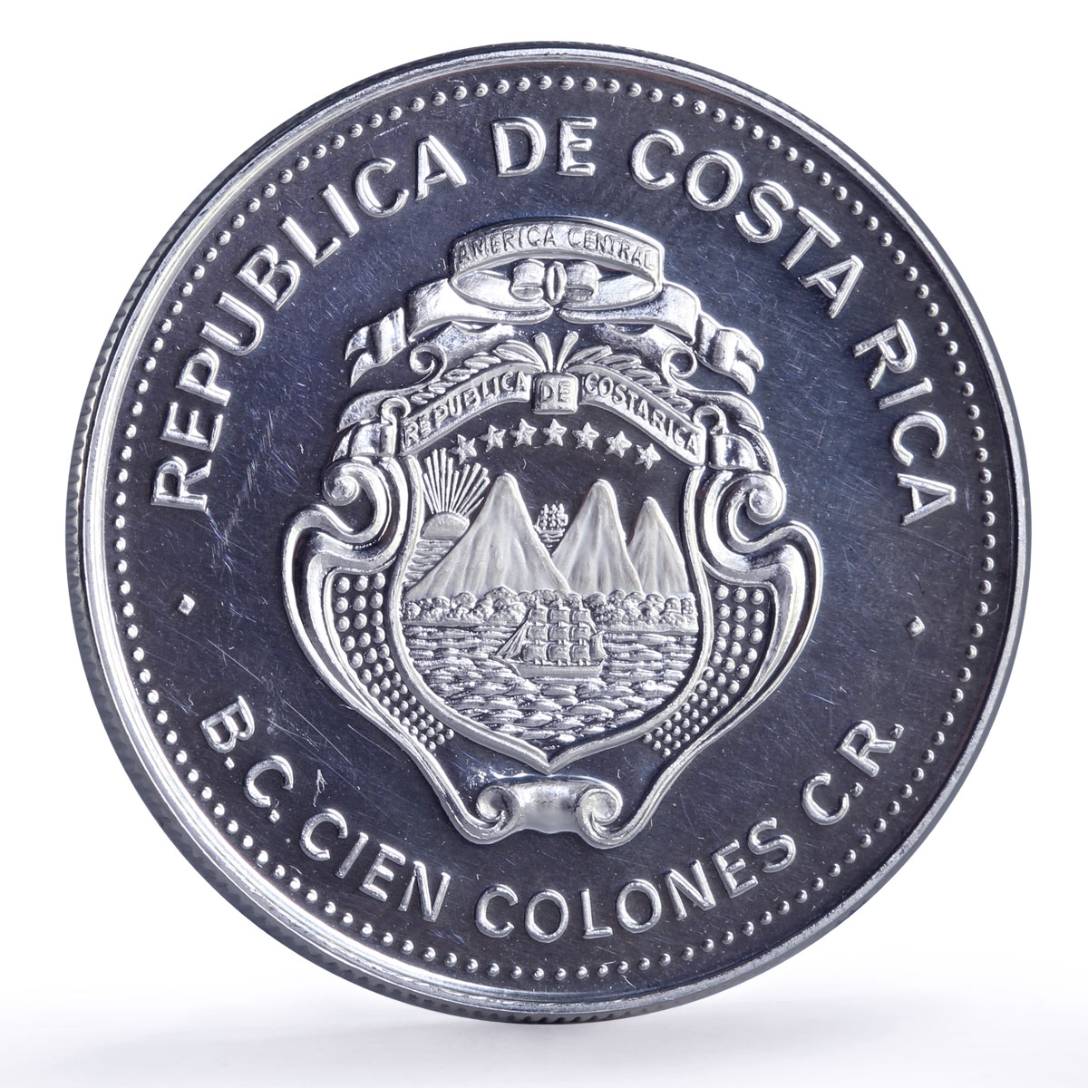 Costa Rica 100 colones UNICEF Save the Children Child Year proof Ag coin 1979
