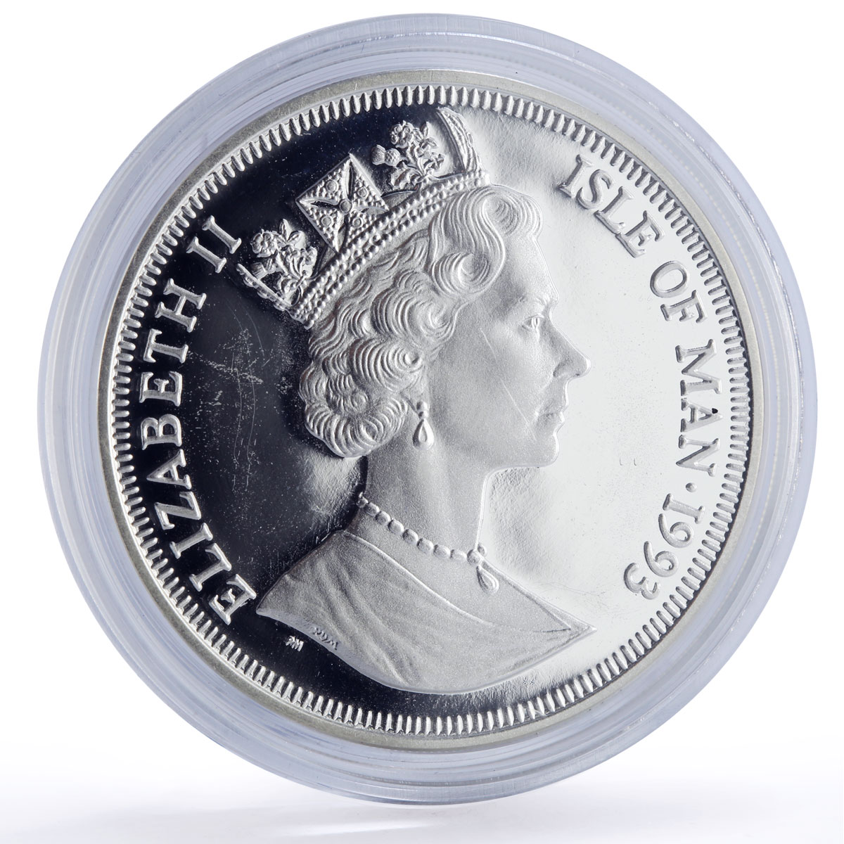 Isle of Man 1 crown Iguanodon Preserve Planet Earth Dinosaurs silver coin 1993