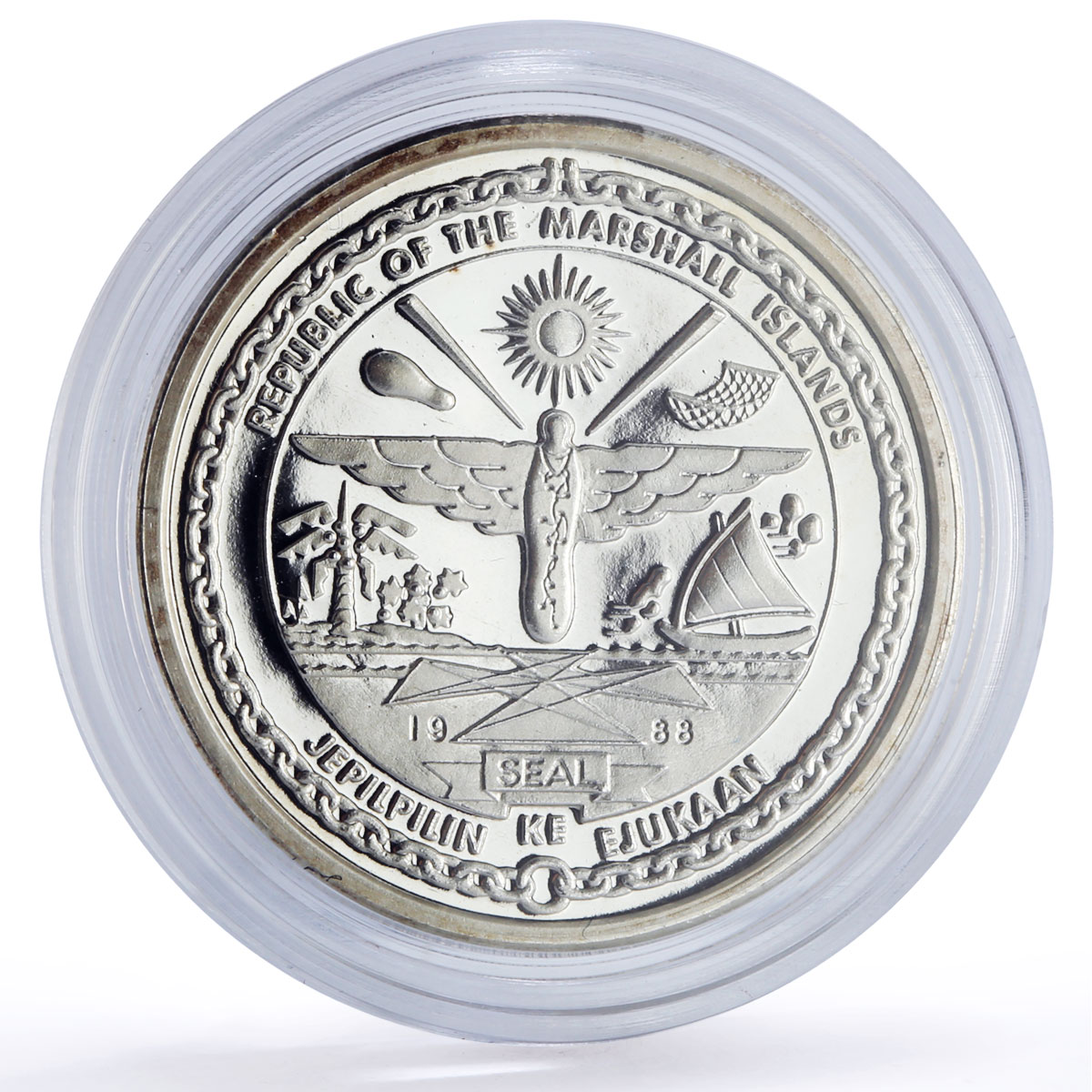 Marshall Islands 10 dollars Louganis Perfect 10 Diving Sports silver coin 1988