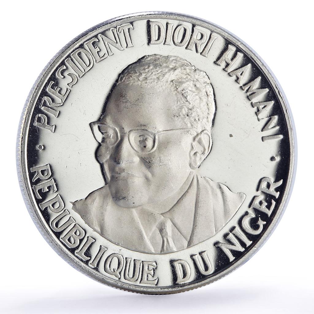 Niger 1000 francs Independence Hamani History Politics proof silver coin 1960