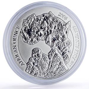 Rwanda 50 francs Gorilla African Ounce Fauna Matte silver coin 2008
