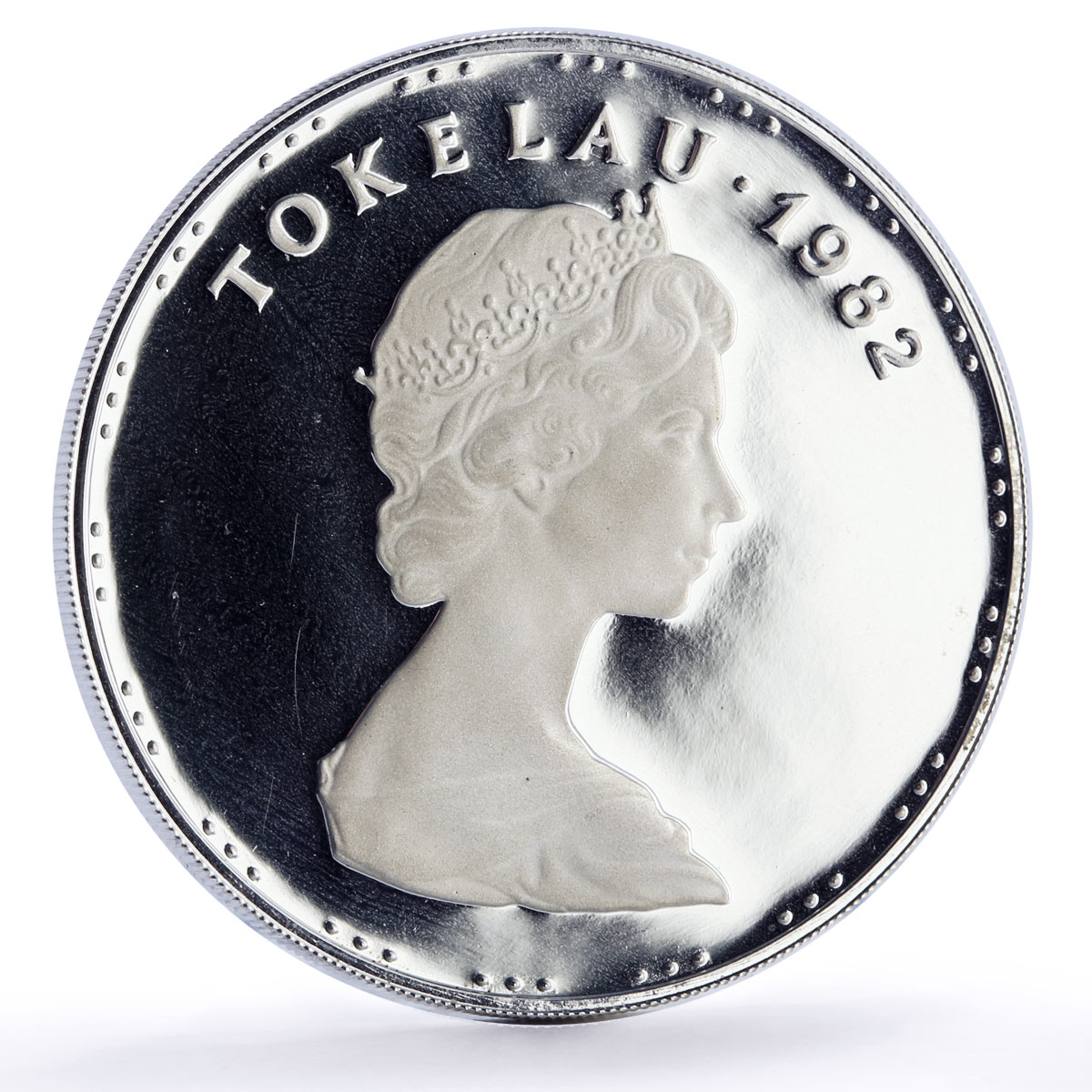 Tokelau 1 tala Man and Child Fishing Boat Ship KM-5a proof silver coin 1982