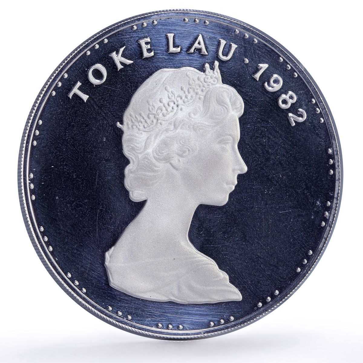 Tokelau 1 tala Man and Child Fishing Boat Ship KM-5a proof silver coin 1982