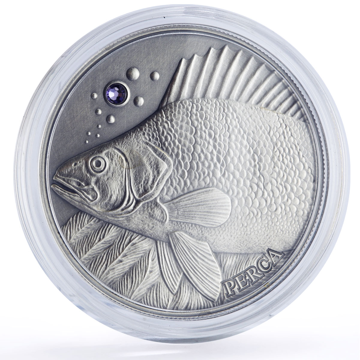 Andorra 10 diners Perch Fish Wildlife Conservation Fauna Matte silver coin 2014
