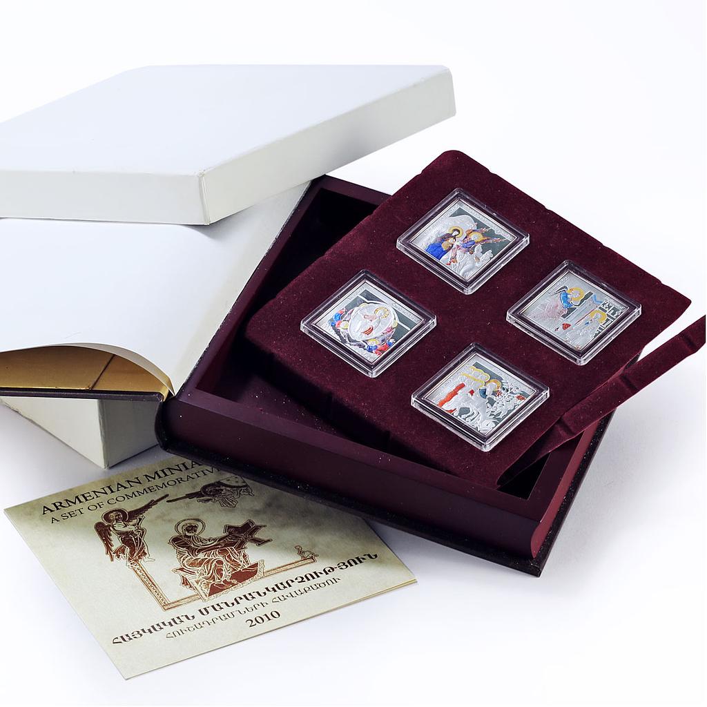 Armenia 1000 dram x 4 Set Miniatures History Religion Art silver coins 2010