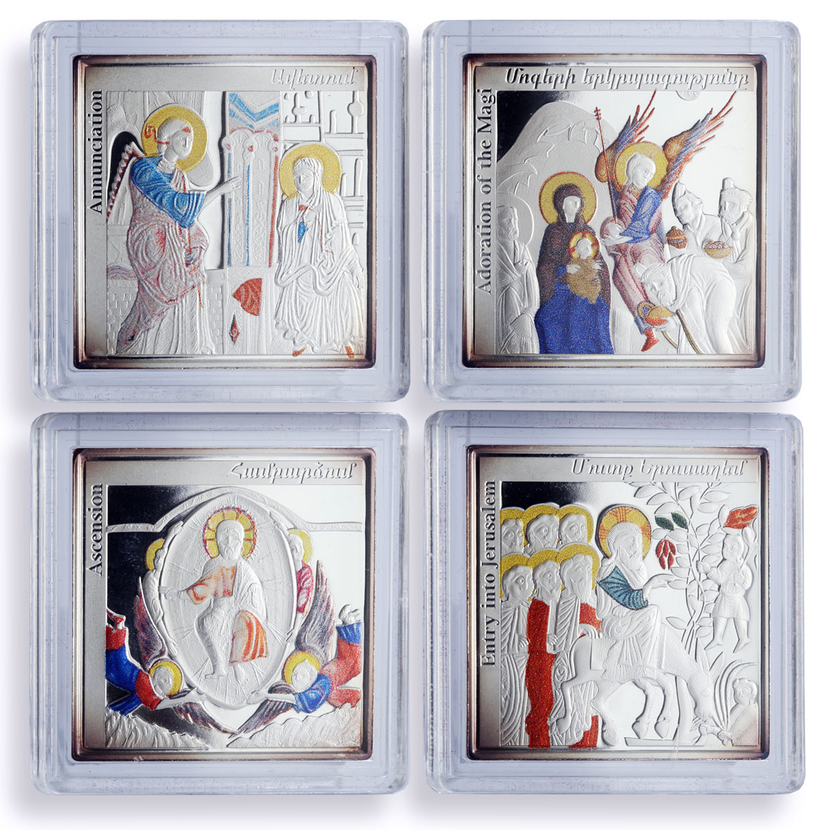 Armenia 1000 dram x 4 Set Miniatures History Religion Art silver coins 2010