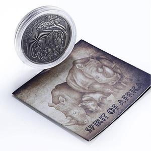Burkina Faso 1000 francs Rhinoceros Spirit of Africa Fauna silver coin 2017