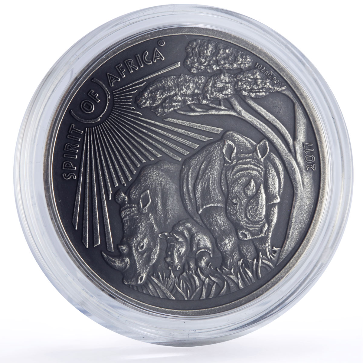 Burkina Faso 1000 francs Rhinoceros Spirit of Africa Fauna silver coin 2017