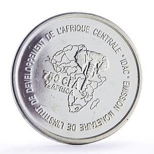 Cameroon 750 francs 1/2 Africa Pygmy Peoples Pygmies Elephant silver coin 2005