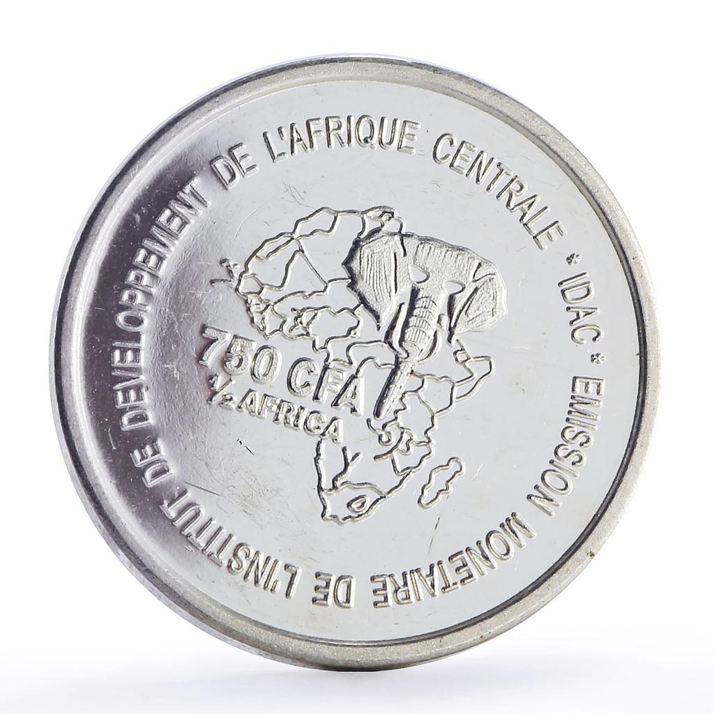 Cameroon 750 francs 1/2 Africa Pygmy Peoples Pygmies Elephant silver coin 2005