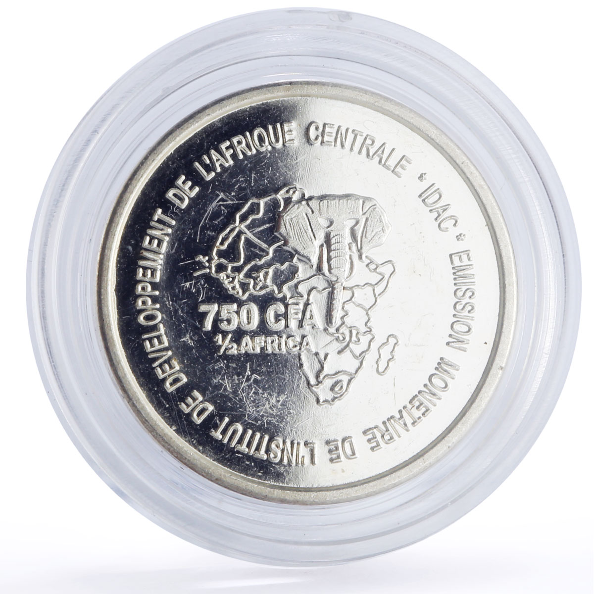 Cameroon 750 francs 1/2 Africa Pygmy Peoples Pygmies Elephant silver coin 2005