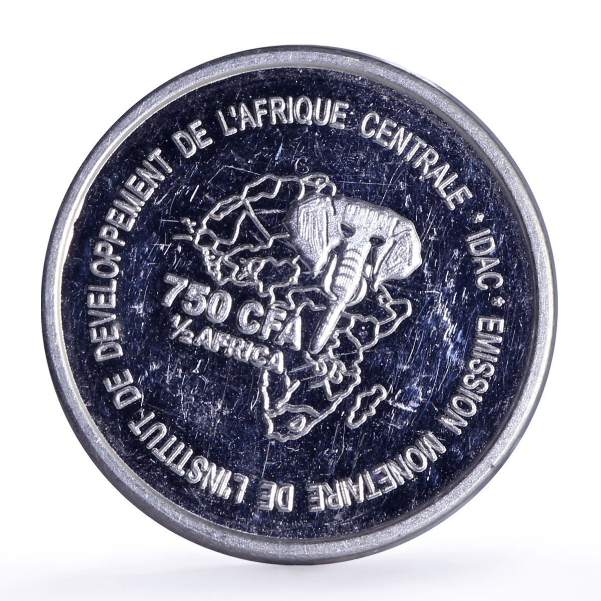 Cameroon 750 francs 1/2 Africa Pygmy Peoples Pygmies Elephant silver coin 2005