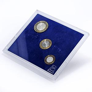 Mexico Various Pesos Set Republic Coinage Commemorative BU bimetal coins 1993