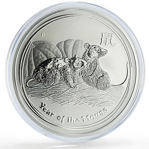 Australia 2 dollars Year of the Mouse Lunar Series 2 BU 2 oz silver coin 2008
