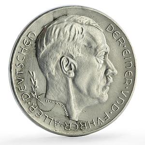 Germany Third Reich Arisen Empire Hitler History Politics silver medal 1938
