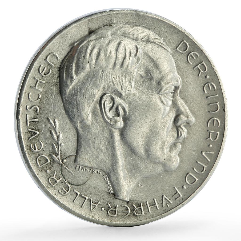 Germany Third Reich Arisen Empire Hitler History Politics silver medal 1938