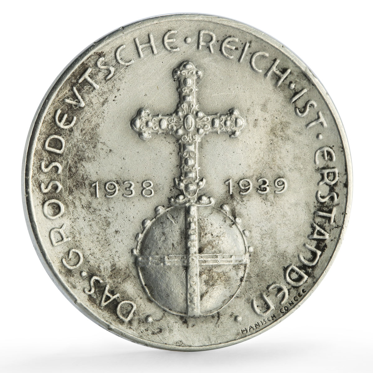Germany Third Reich Arisen Empire Hitler History Politics silver medal 1938