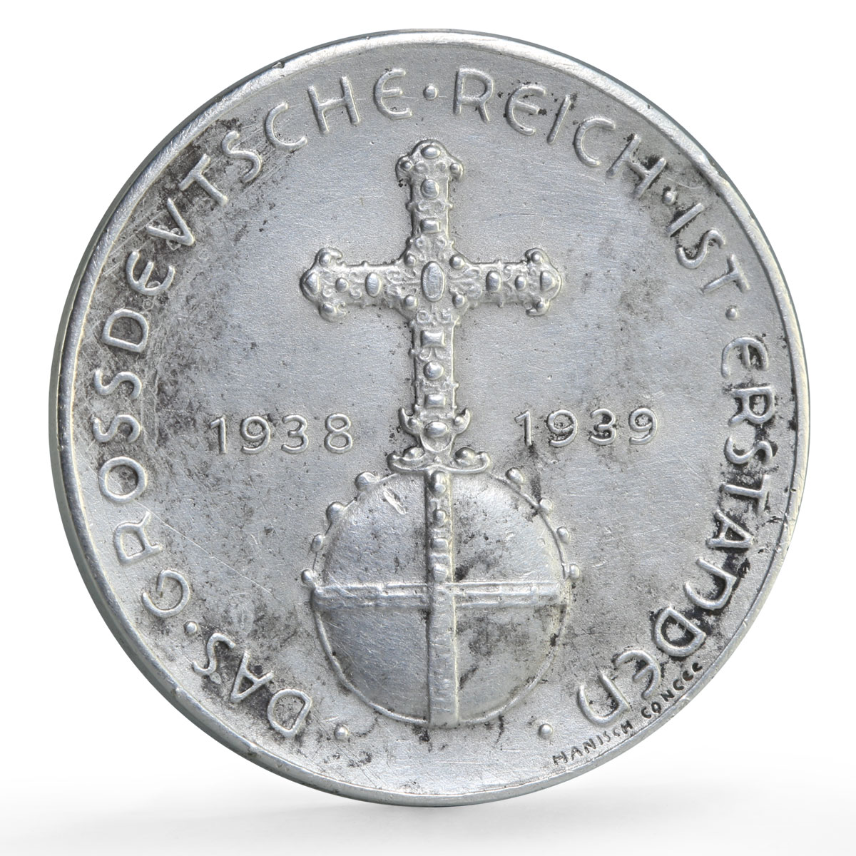 Germany Third Reich Arisen Empire Hitler History Politics silver medal 1938