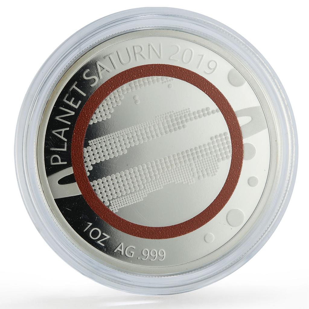 Togo 1000 francs Saturn Solar System Planets Space proof silver coin 2019