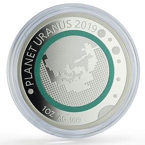 Togo 1000 francs Uranus Solar System Planets Space proof silver coin 2019