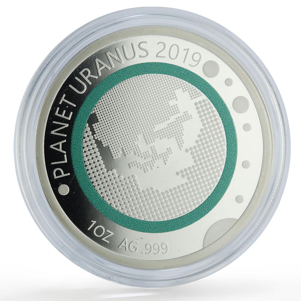 Togo 1000 francs Uranus Solar System Planets Space proof silver coin 2019