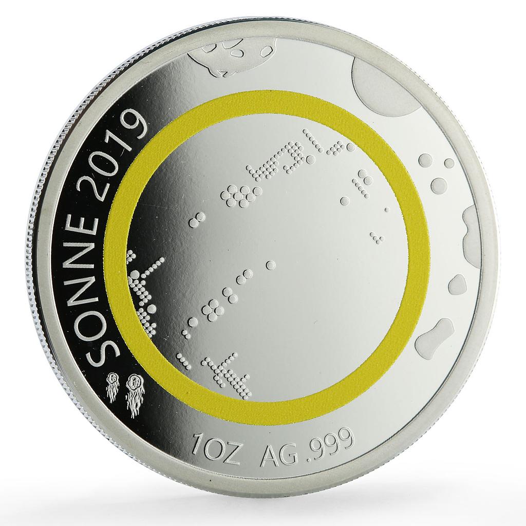 Togo 1000 francs Sun Sonne Solar System Planets Space proof silver coin 2019