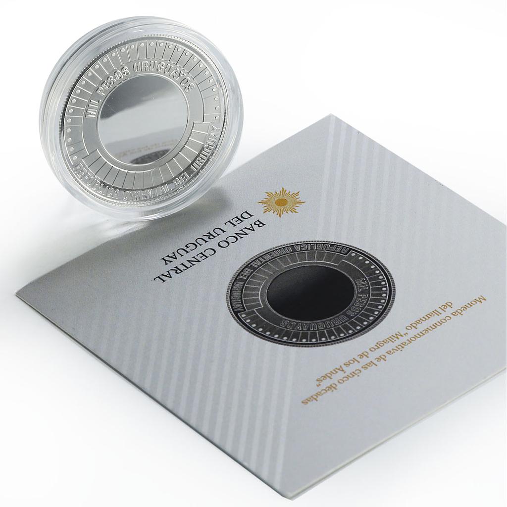Uruguay 1000 pesos Andean Miracle Milagro De Los Andes proof silver coin 2022