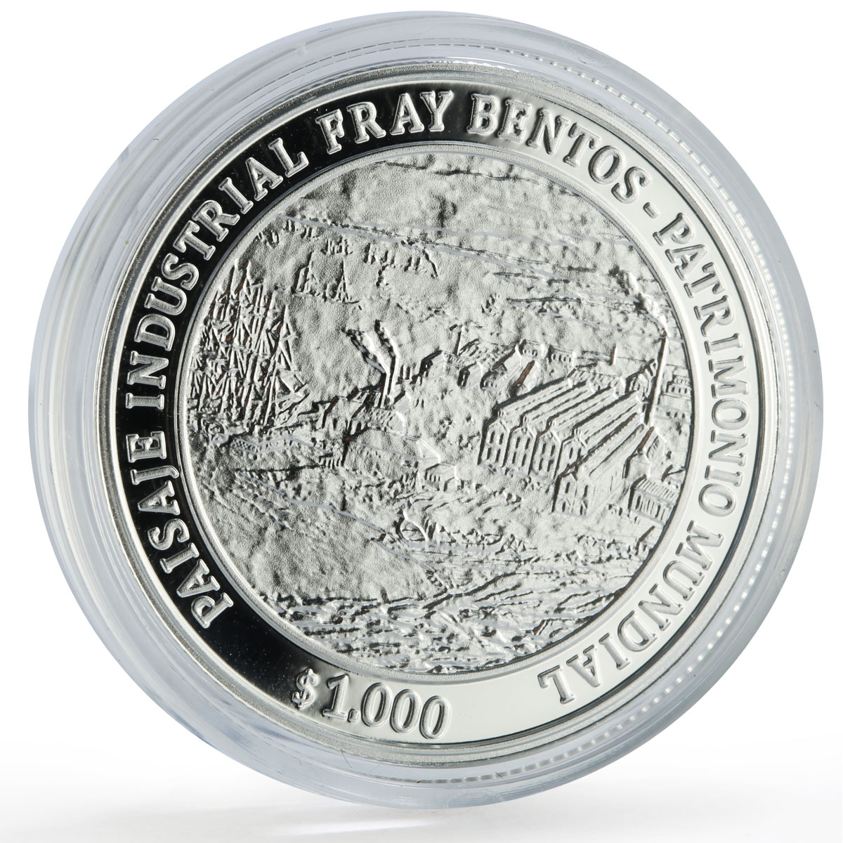 Uruguay 1000 pesos Fray Bentos Factory Plant Industry proof silver coin 2016