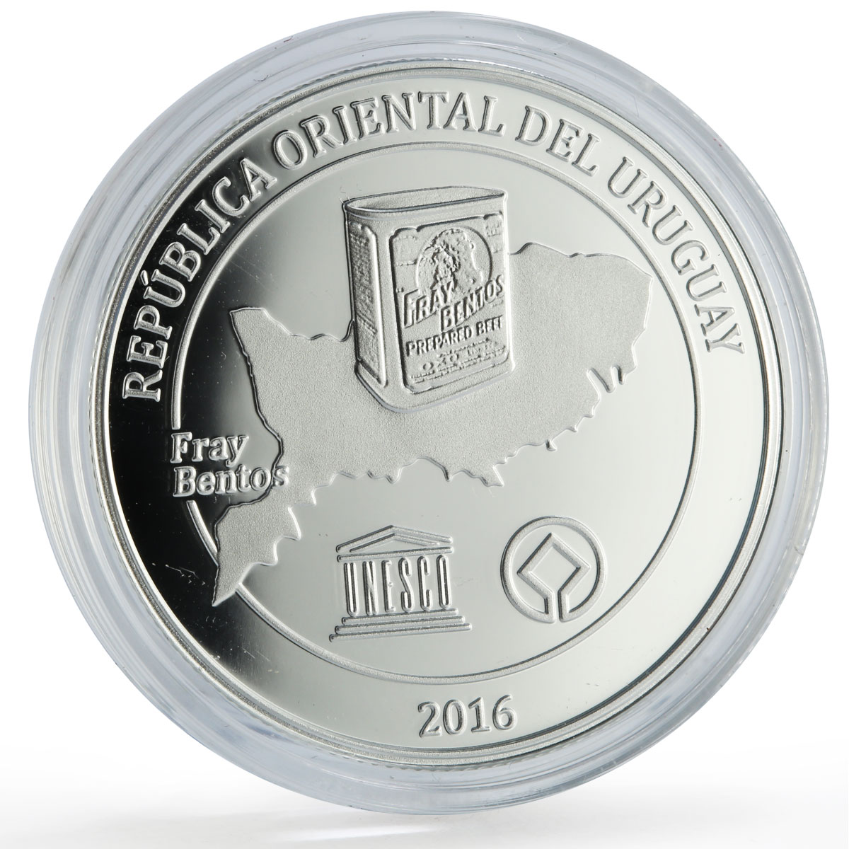 Uruguay 1000 pesos Fray Bentos Factory Plant Industry proof silver coin 2016