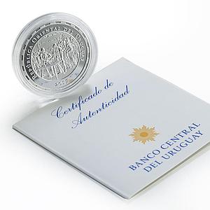 Uruguay 1000 pesos Chamber Commerce Mare Liberum History Art silver coin 2017