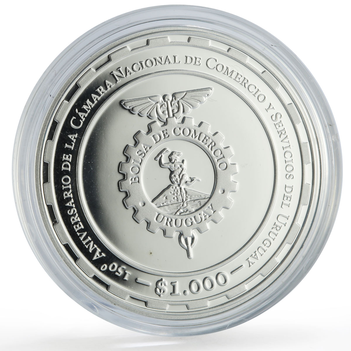 Uruguay 1000 pesos Chamber Commerce Mare Liberum History Art silver coin 2017
