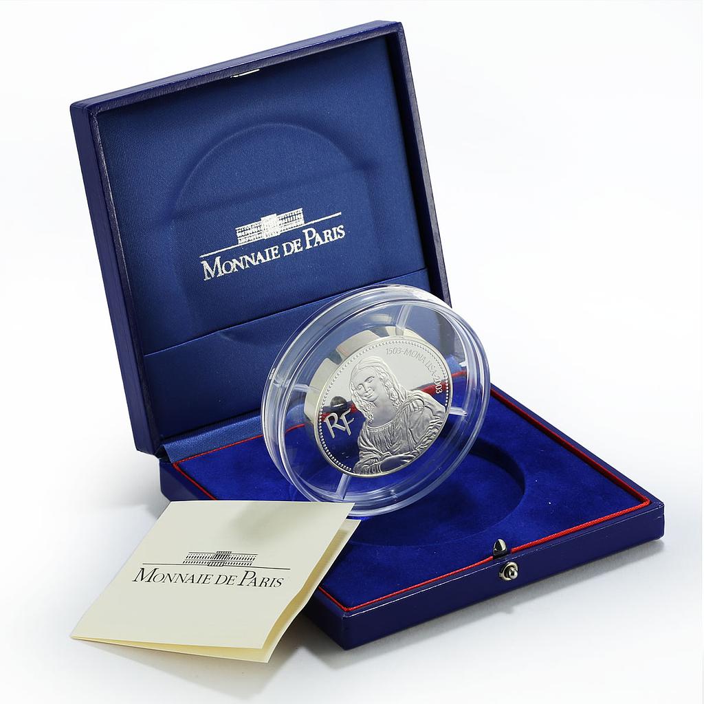 France 20 euro Mona Lisa Da Vinci Painters Art 5 oz proof silver coin 2003