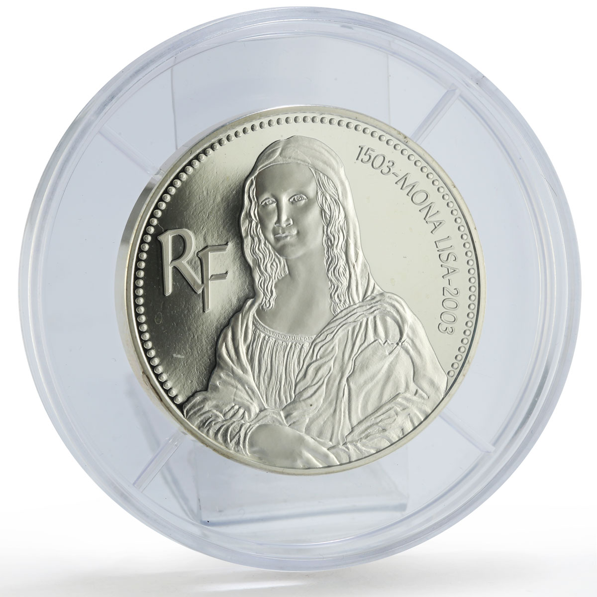 France 20 euro Mona Lisa Da Vinci Painters Art 5 oz proof silver coin 2003