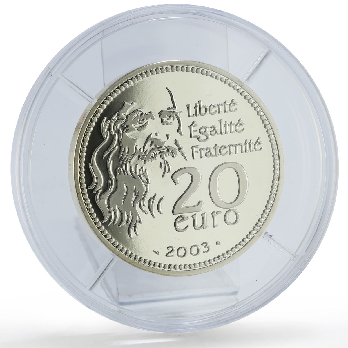 France 20 euro Mona Lisa Da Vinci Painters Art 5 oz proof silver coin 2003