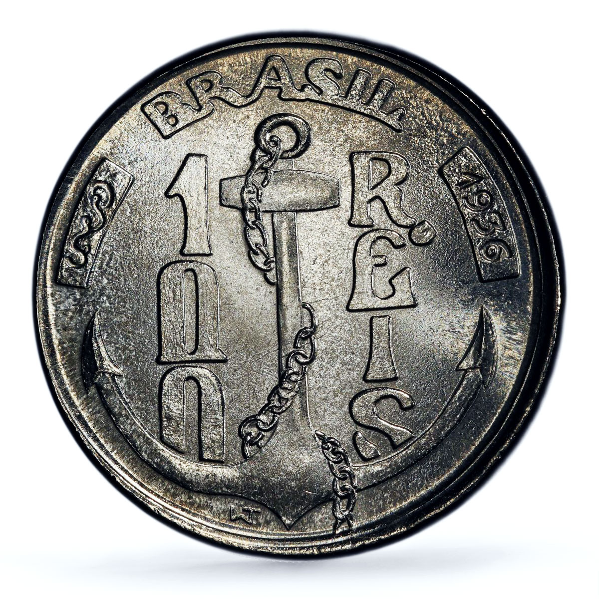 Brazil 100 reis Republic Coinage Tamandare KM-536 MS65 PCGS CuNi coin 1936