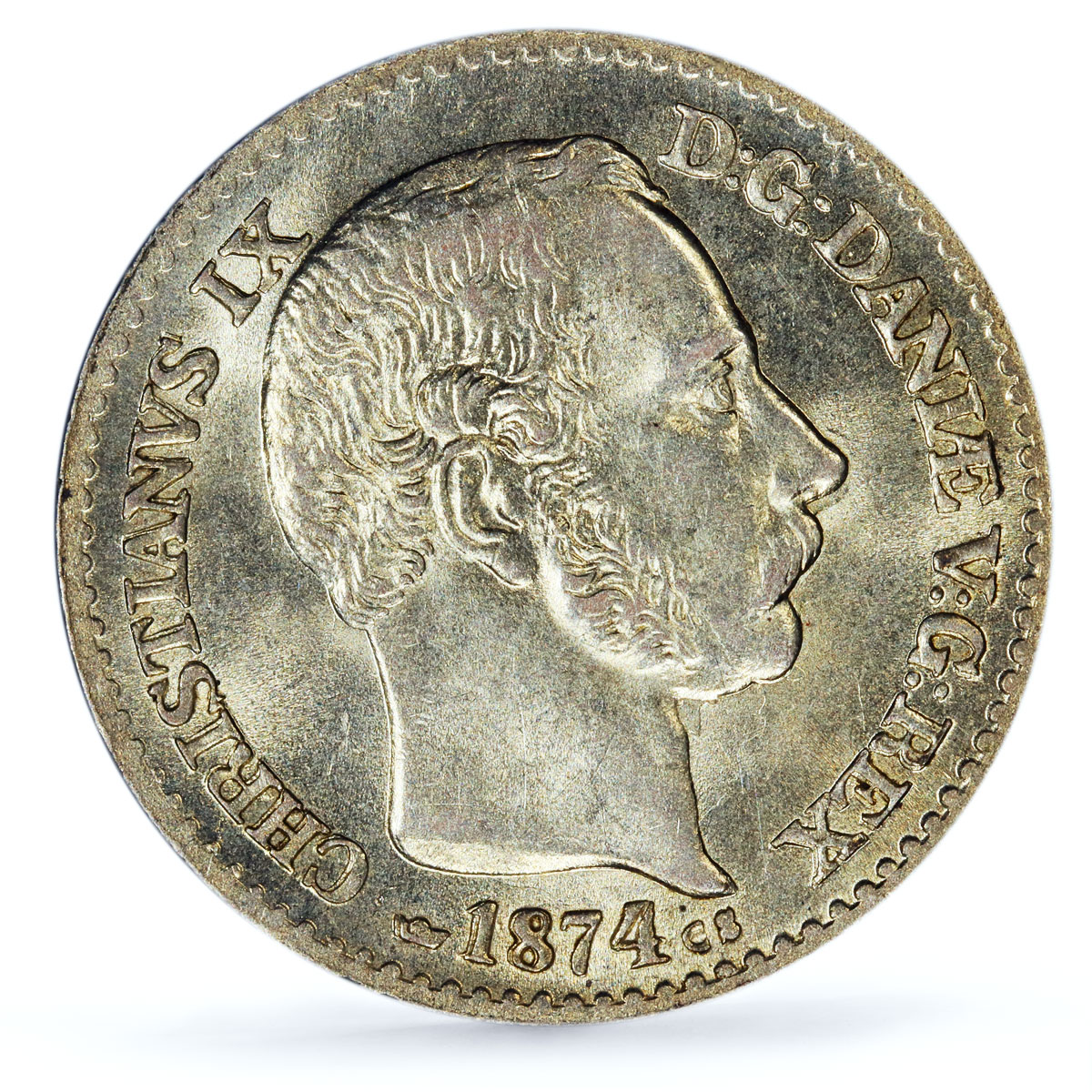 Denmark 4 skilling King Christian IX Coinage KM-775 MS63 PCGS billon coin 1874