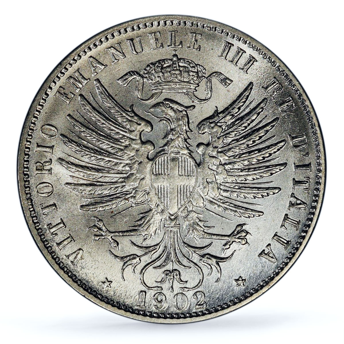 Italy 25 centesimi King Victor Emmanuel III Coinage MS64 PCGS CuNi coin 1902