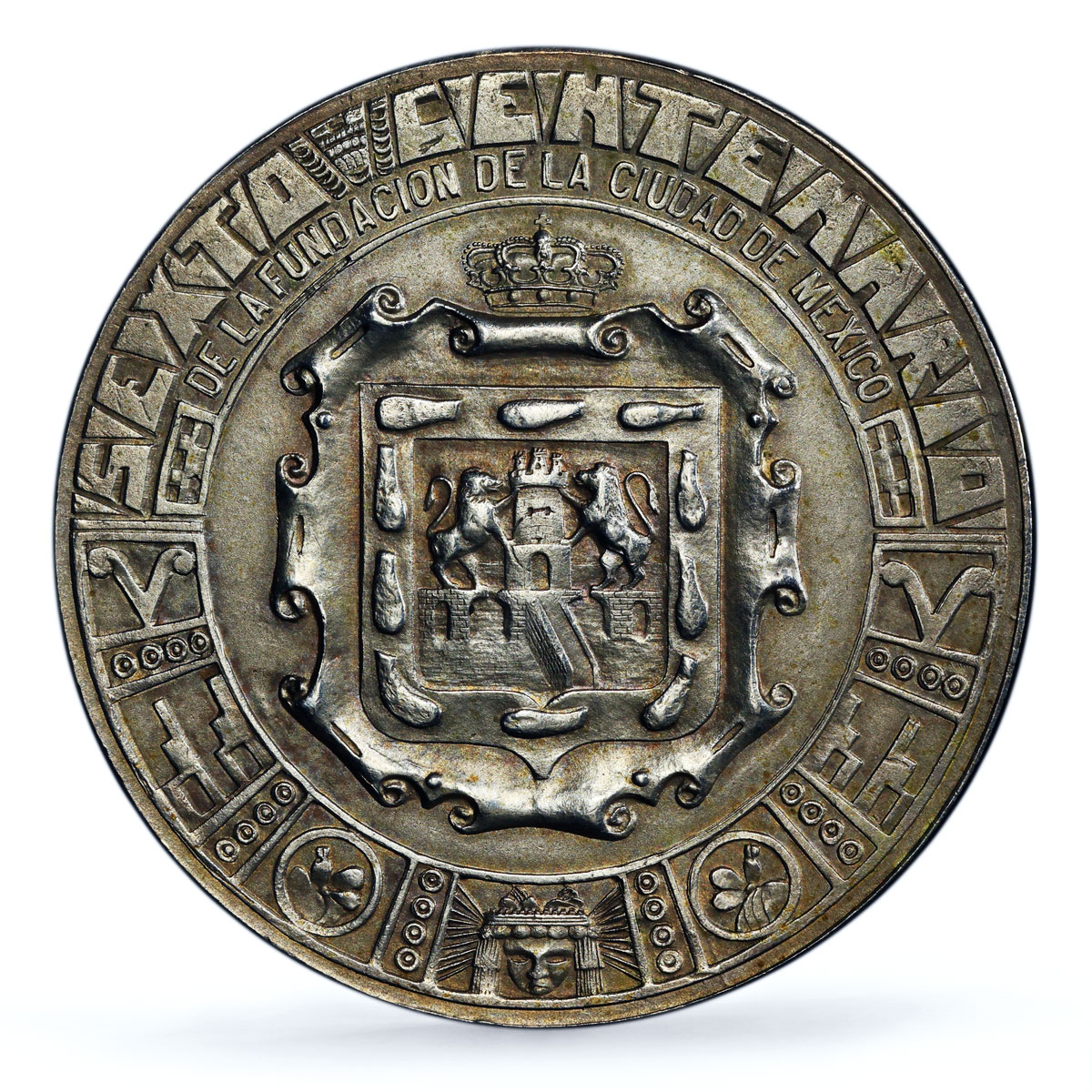 Mexico 6th Centenary Foundation City Grove 450a MS62 PCGS silver medal 1925