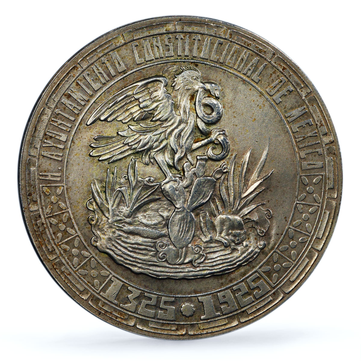 Mexico 6th Centenary Foundation City Grove 450a MS62 PCGS silver medal 1925