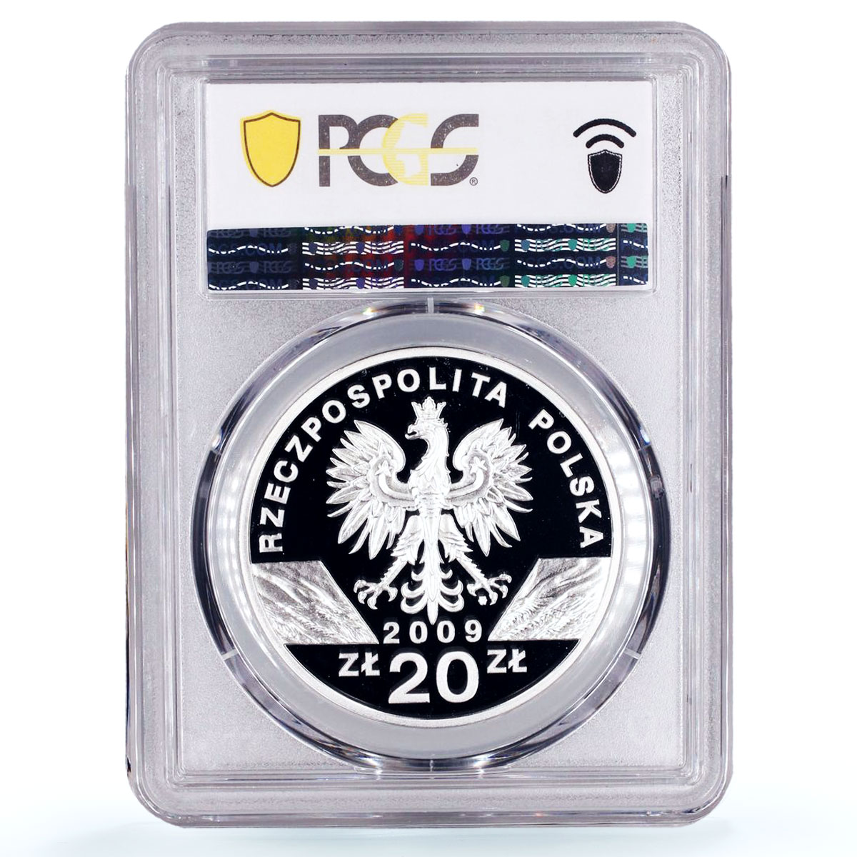 Poland 20 zlotych Jaszczurka Lizards Animals Fauna PR70 PCGS silver coin 2009