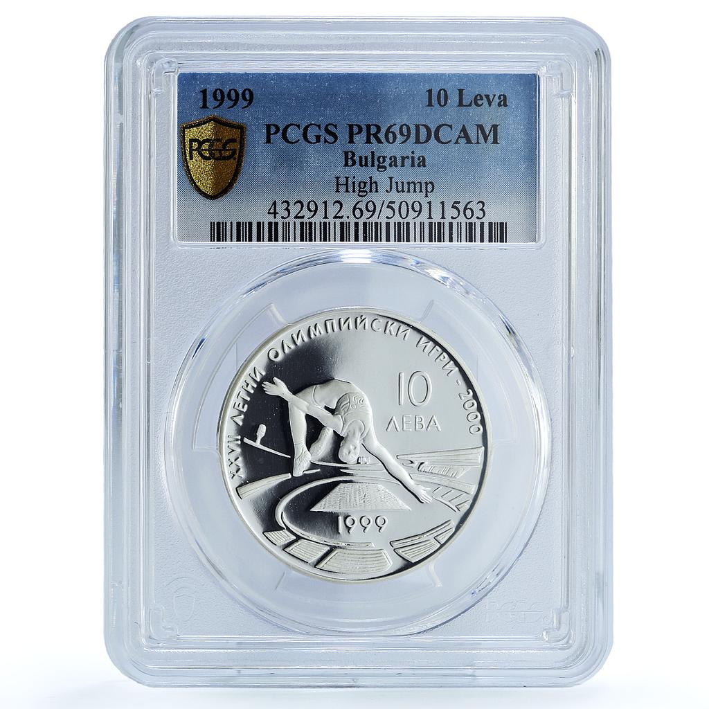Bulgaria 10 leva High Jump Sydney Olympics Sports PR69 PCGS silver coin 1999 Bulgaria 10 leva High Jump Sydney Olympics Sports PR69 PCGS silver coin 1999
