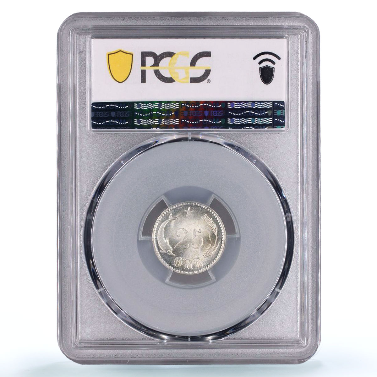 Denmark 25 ore King Christian IX Coinage KM-796 MS64 PCGS silver coin 1874