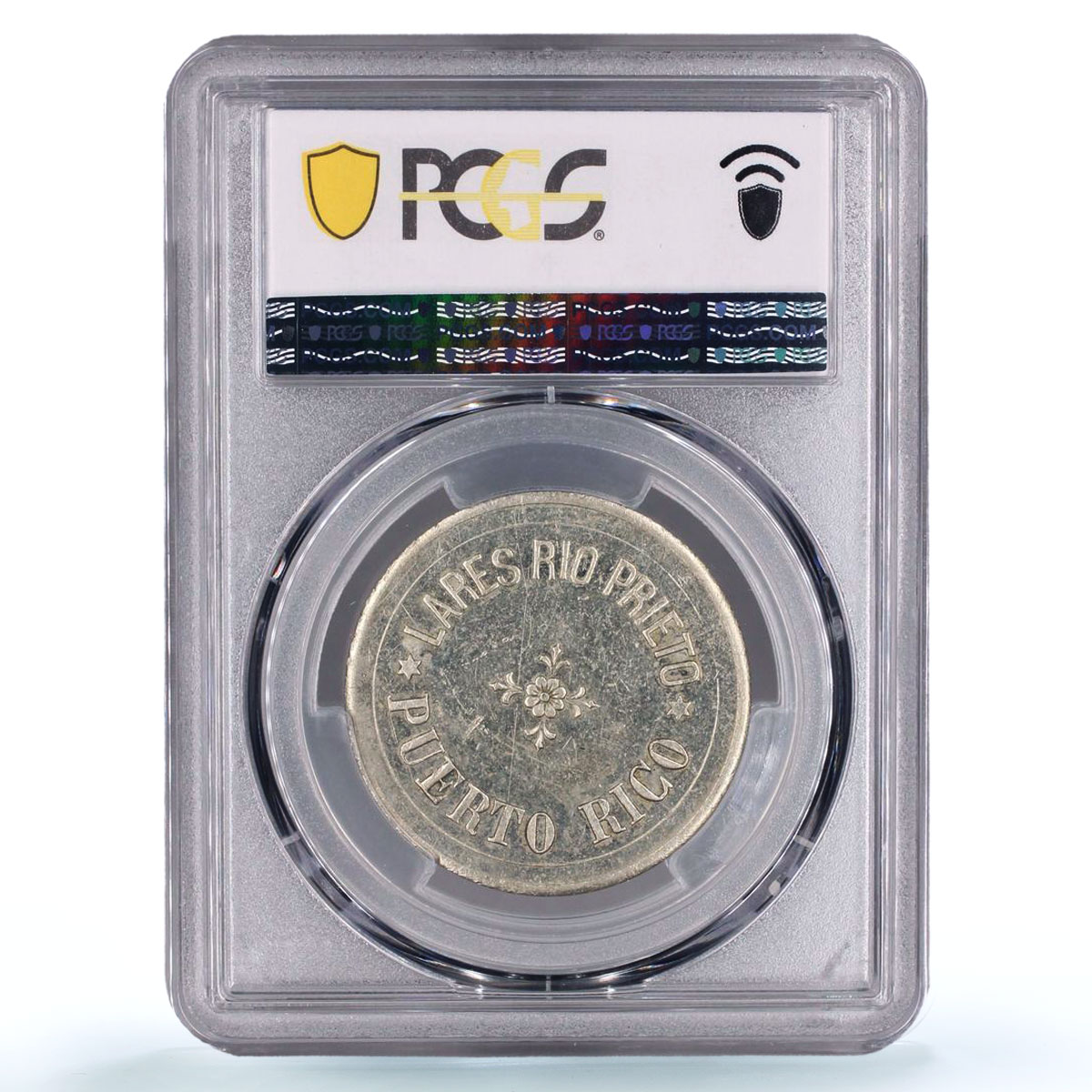 Puerto Rico Lares Rio 2 tk Margarita Magraner Rulau AU55 PCGS token coin 1900