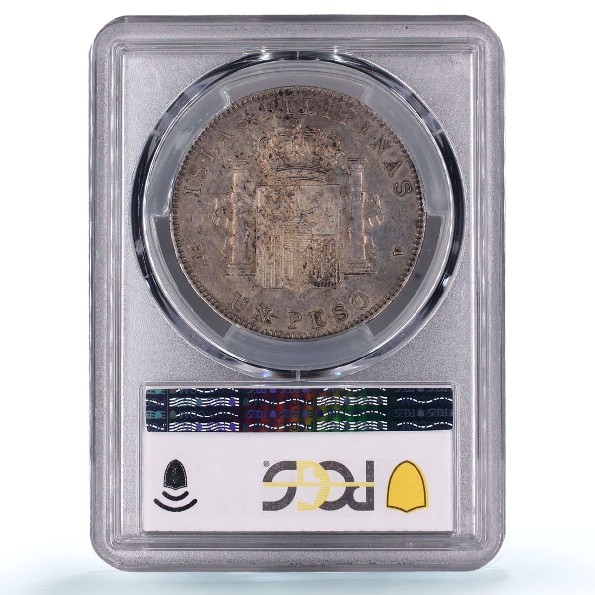 Philippines 1 peso King Alfonso XIII Child Portrait AU55 PCGS silver coin 1897