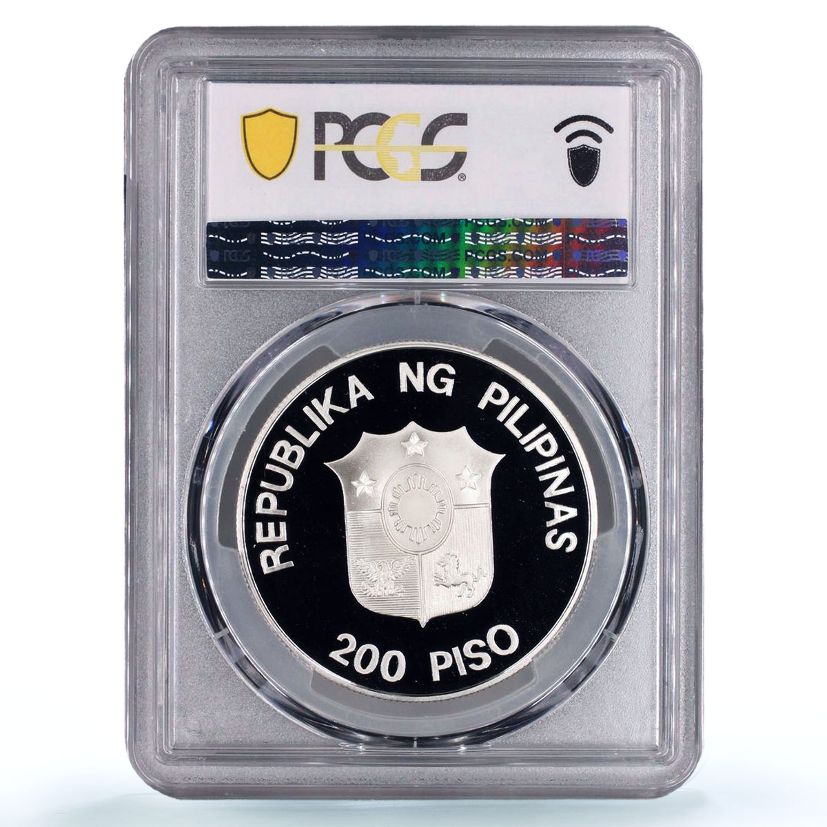 Philippines 200 piso Mindoro Bull Wildlife WWF Fauna PR70 PCGS silver coin 1987