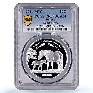 Poland 20 zlotych Konik Horse Animals Wildlife Fauna PR69 PCGS silver coin 2014